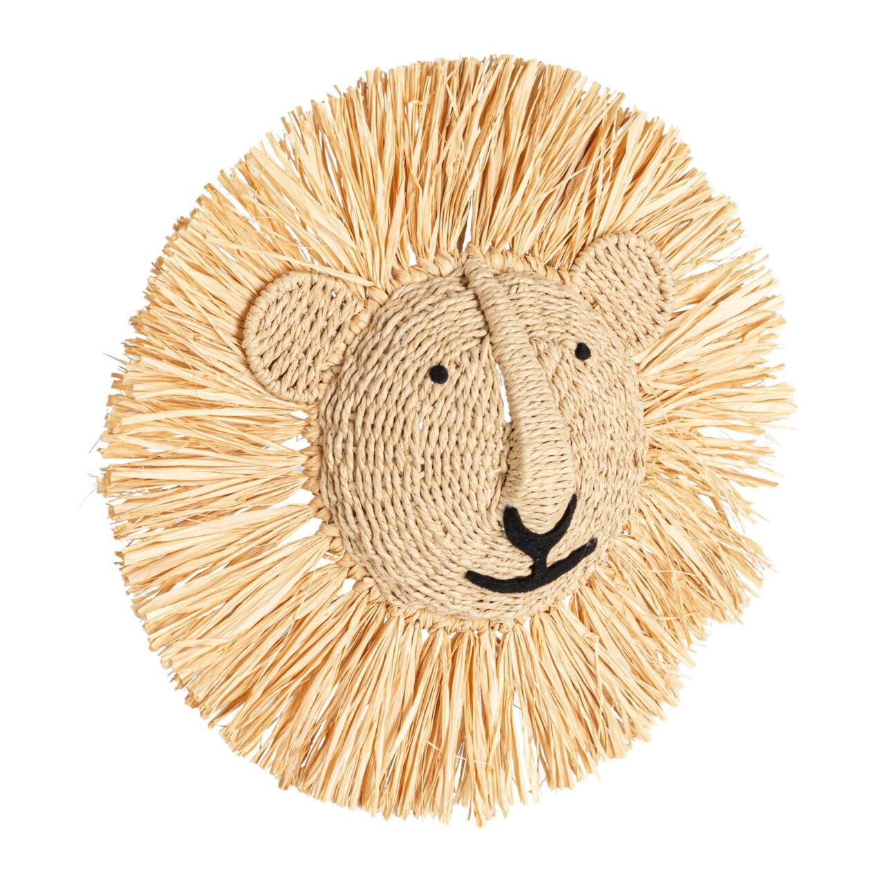 Hello Honey® 16.5" Natural Savannah King Raffia Lion Wall Art